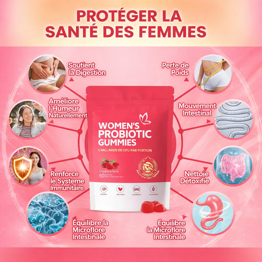Gummies Probiotiques Femme – Cranberry & Prébiotiques