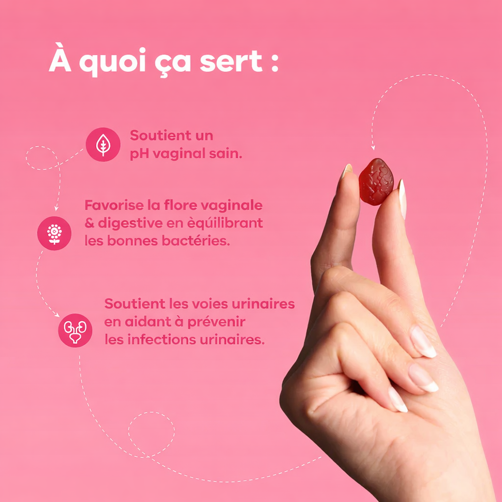 Gummies Probiotiques Femme – Cranberry & Prébiotiques