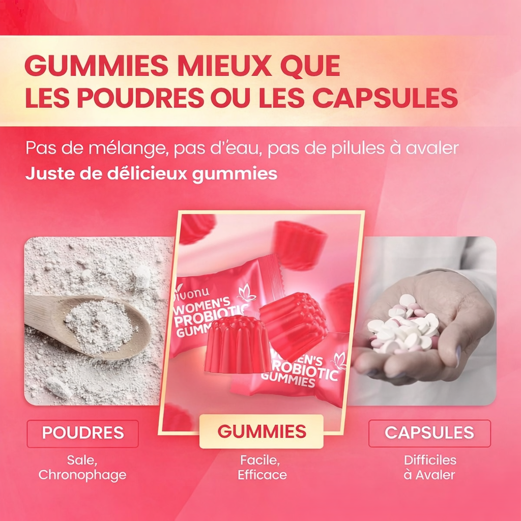 Gummies Probiotiques Femme – Cranberry & Prébiotiques