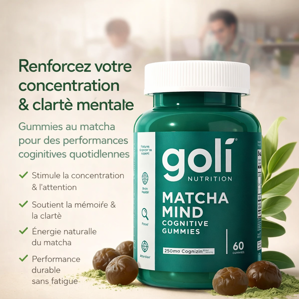 Goli Matcha Mind – La solution n°1 au Maroc pour performance mentale et focus naturel