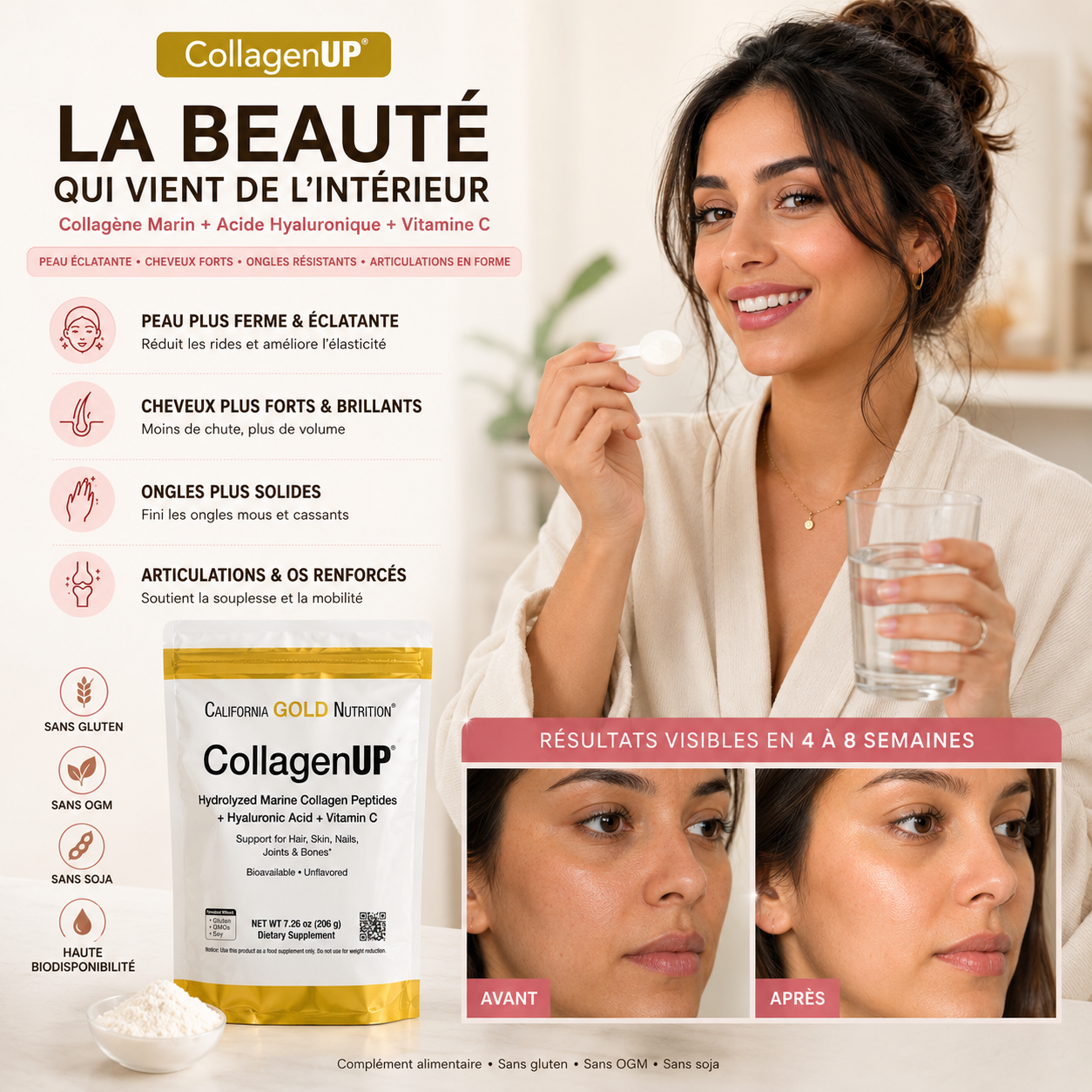 Collagen UP Powder pour une peau, cheveux et ongles plus forts… jour après jour