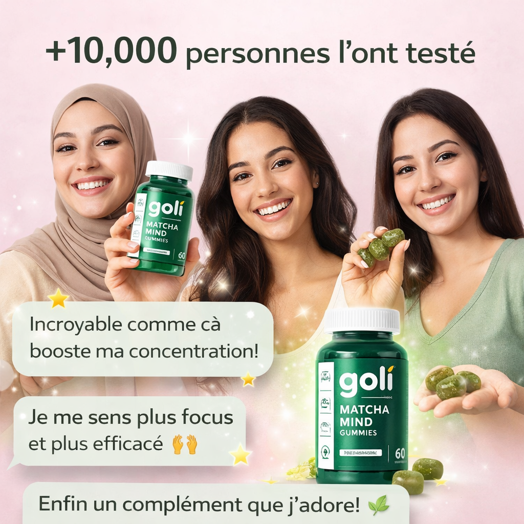 Goli Matcha Mind – La solution n°1 au Maroc pour performance mentale et focus naturel