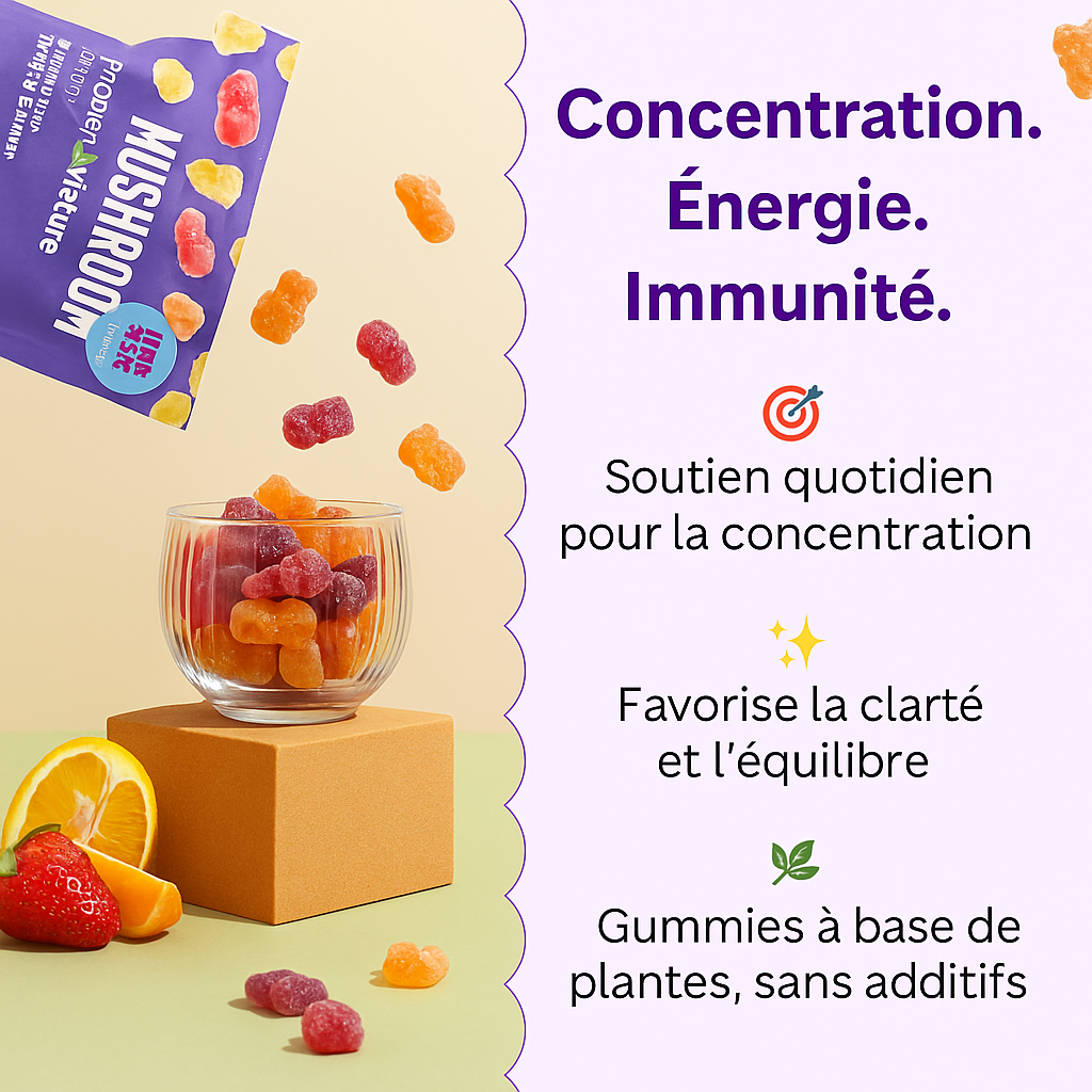 Mushroom Gummies : Champignons Fonctionnels – Focus & Énergie