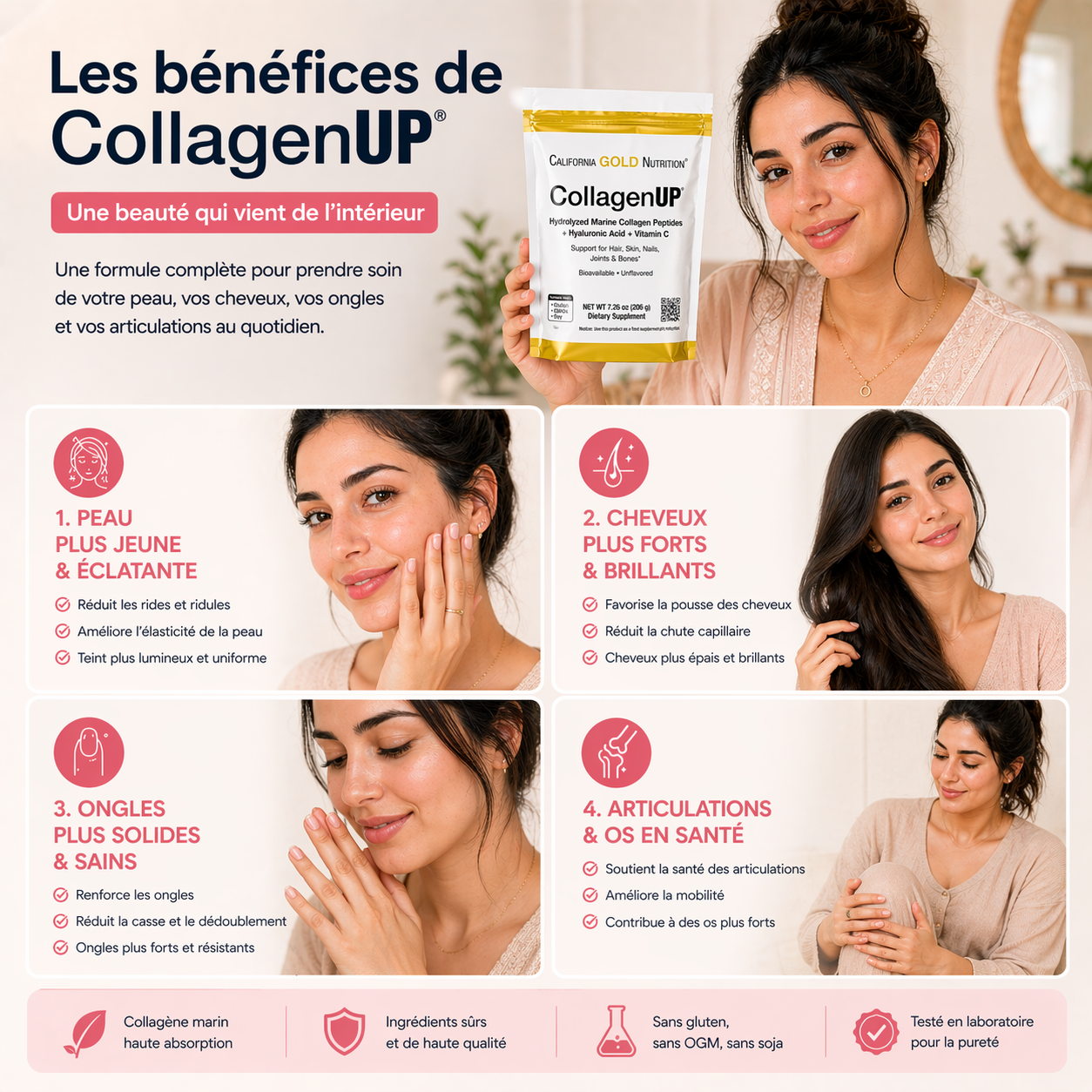Collagen UP Powder pour une peau, cheveux et ongles plus forts… jour après jour
