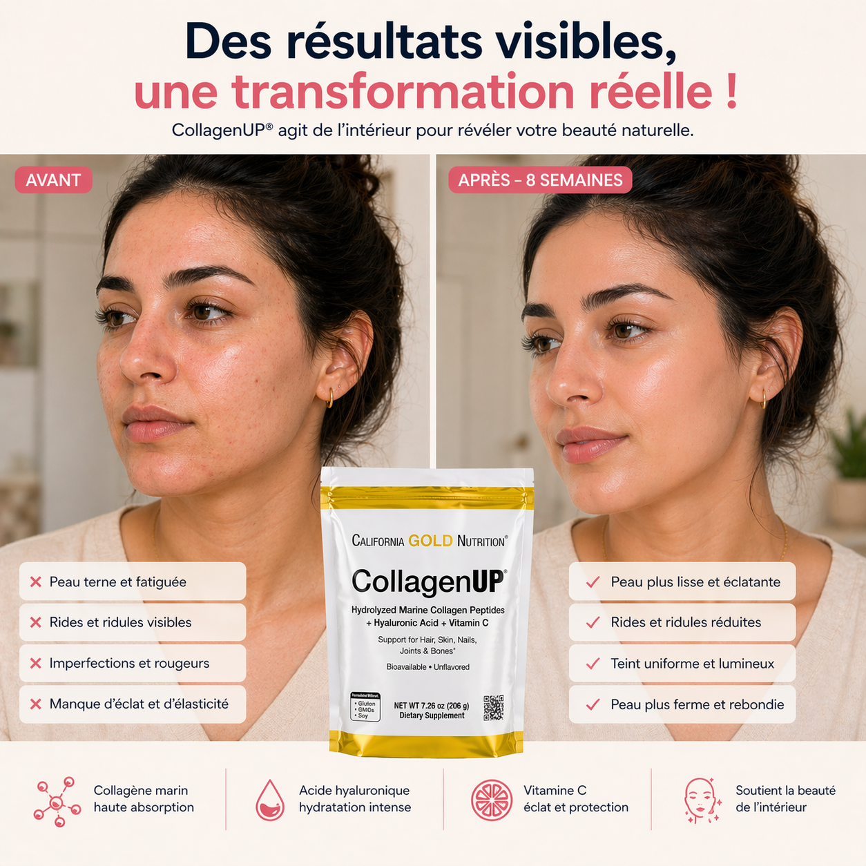 Collagen UP Powder pour une peau, cheveux et ongles plus forts… jour après jour