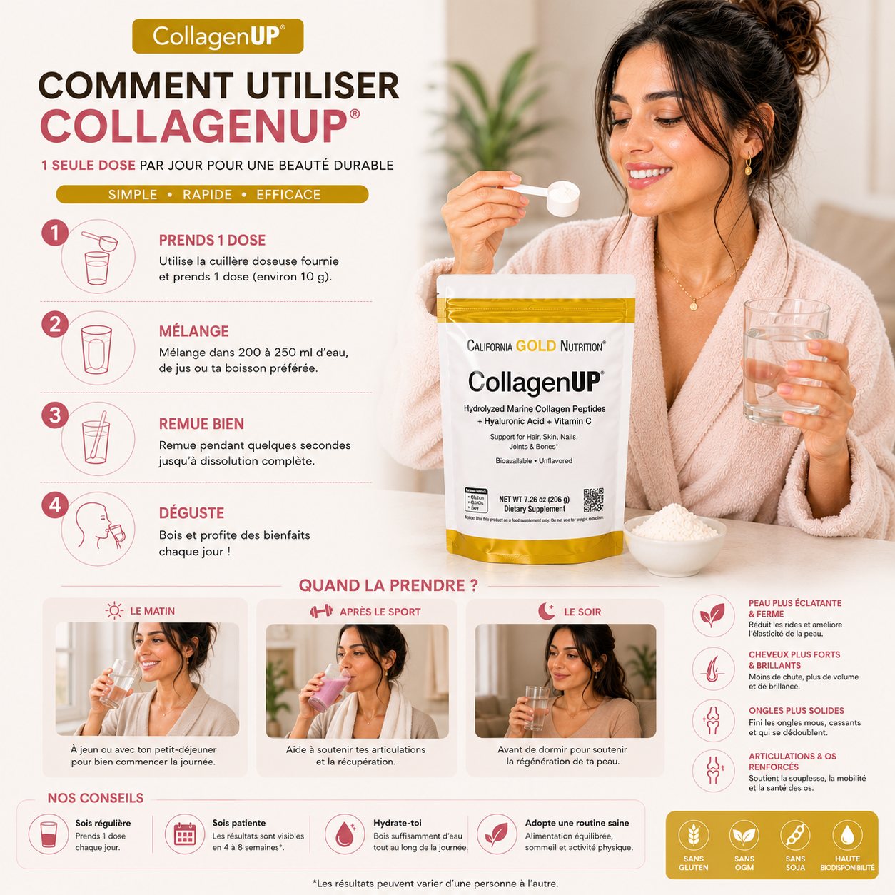 Collagen UP Powder pour une peau, cheveux et ongles plus forts… jour après jour