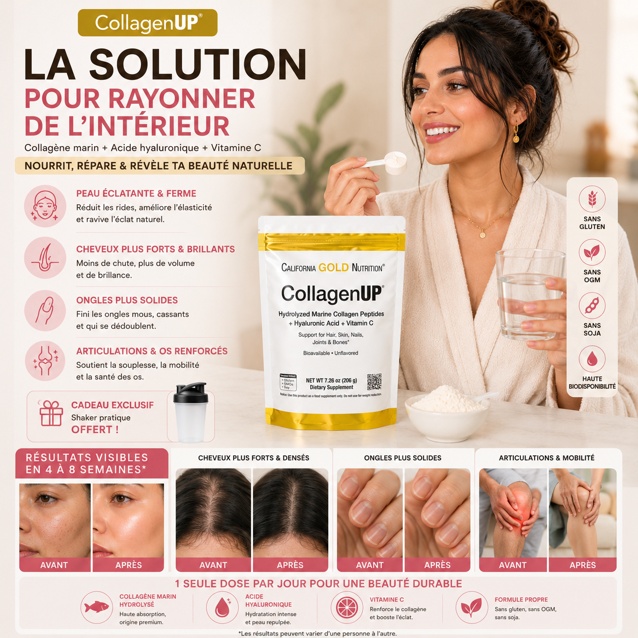 Collagen UP Powder pour une peau, cheveux et ongles plus forts… jour après jour