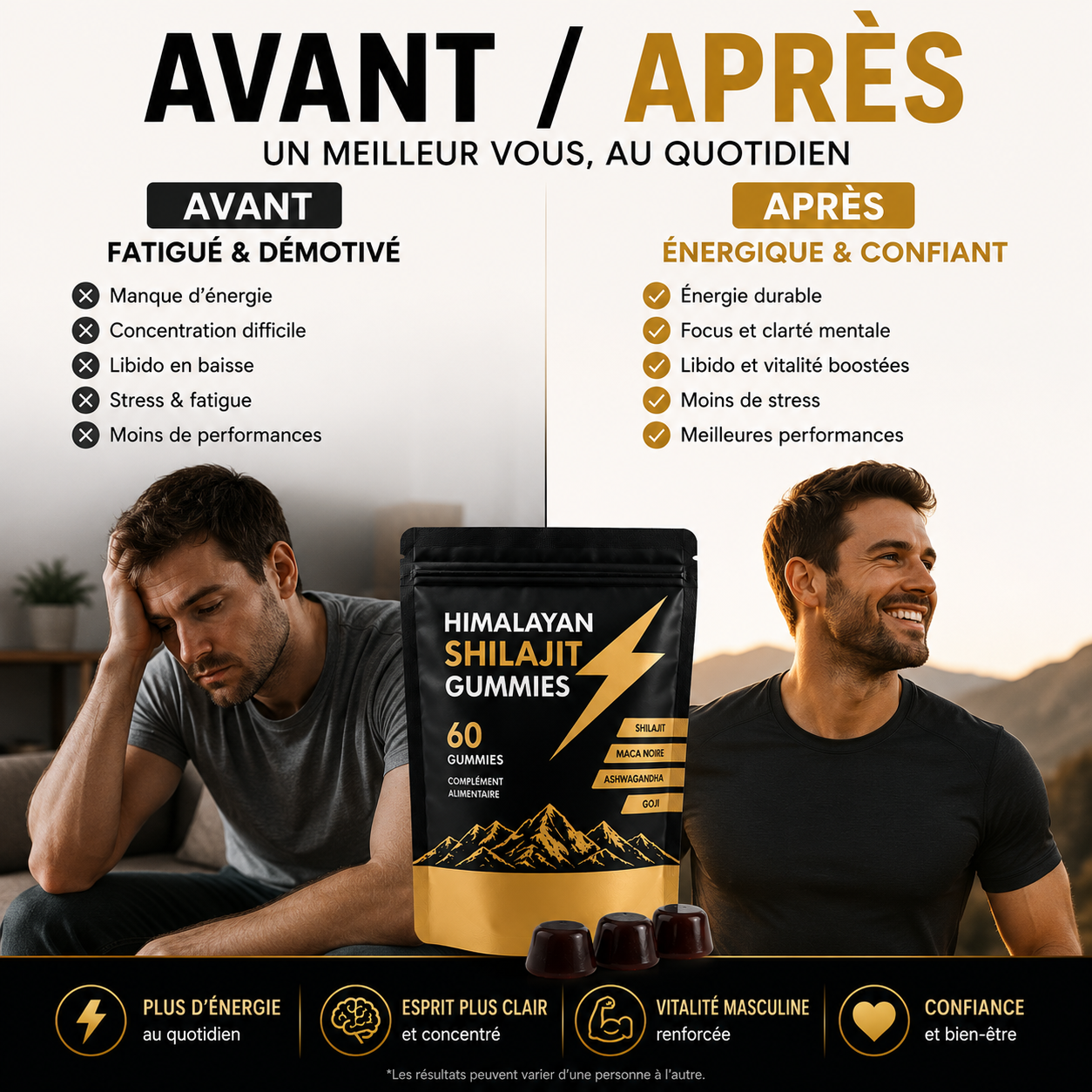 Shilajit Gummies Premium |Testostérone,Focus & Énergie
